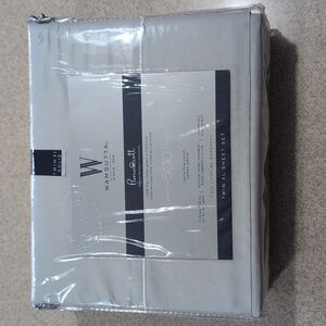 NWT Wamsutta Pimacott 500 Thread Count Twin XL Silver Sheet Set